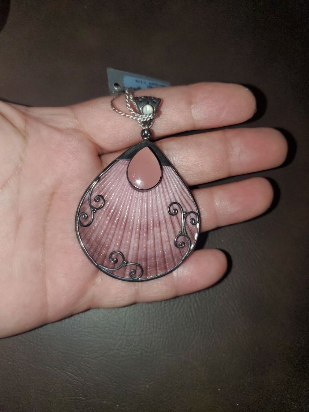 Starborn Creations 925 Silver Pendant With Natural Shell, Mother Of Pearl And... - Picture 5 of 11
